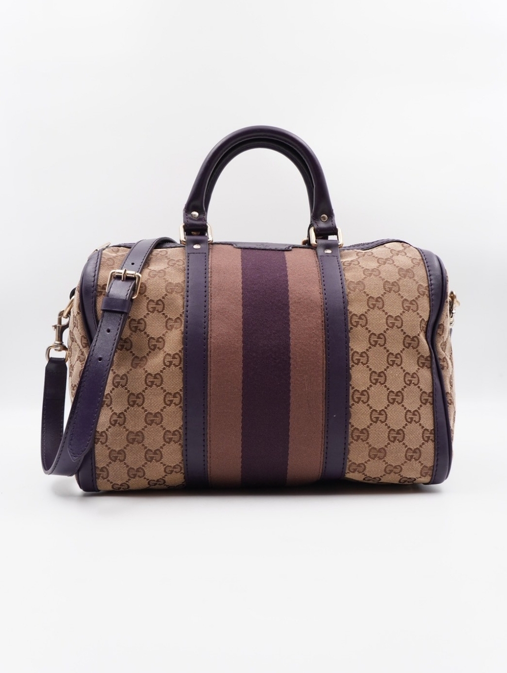 Gucci Brown and Dark Brown Monogram Satchel Beautiful Condition